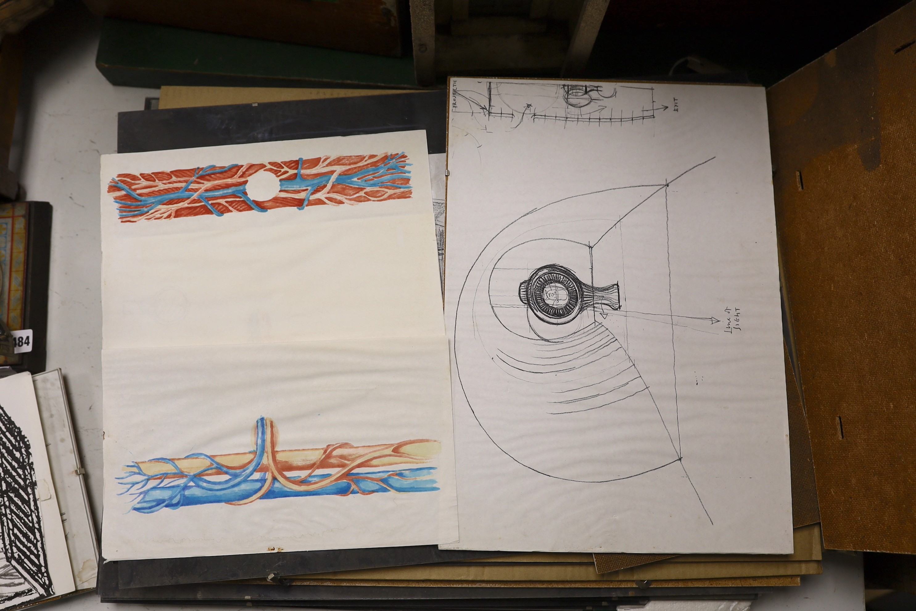 Millenium Dome decorative sketches, sold by UK Government March 2001, fourteen total